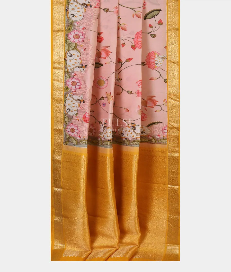 Pink Printed Kanjivaram Silk Saree T5470342