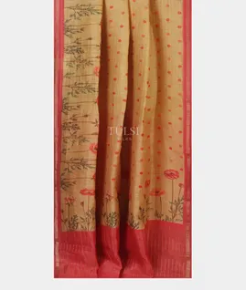 Yellow Linen Printed Saree T4781412