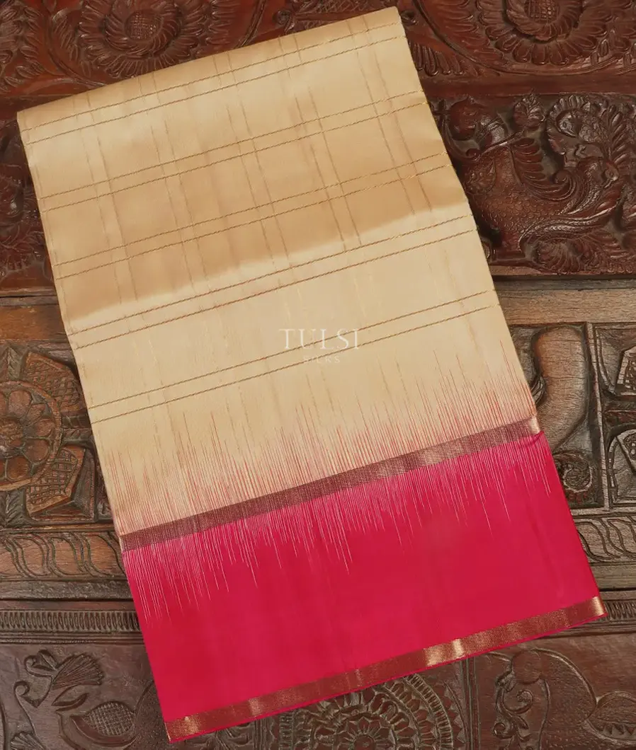 Cream Soft Silk Saree T558281-image
