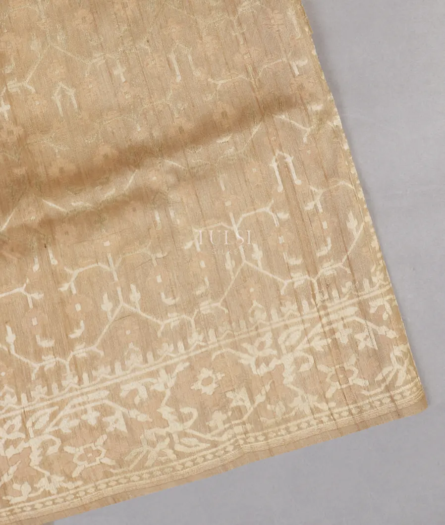 Beige Banaras Tussar Saree T518442-image