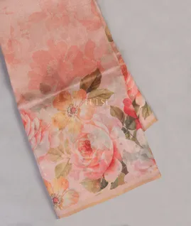 Pink Tissue Organza Printed Saree T5411121