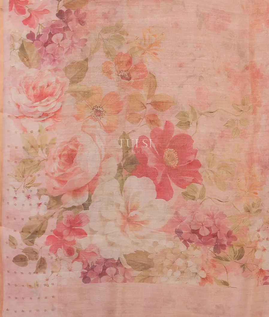 Pink Tissue Organza Printed Saree T5411124