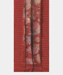 Red Tissue Organza Printed Saree T5410472