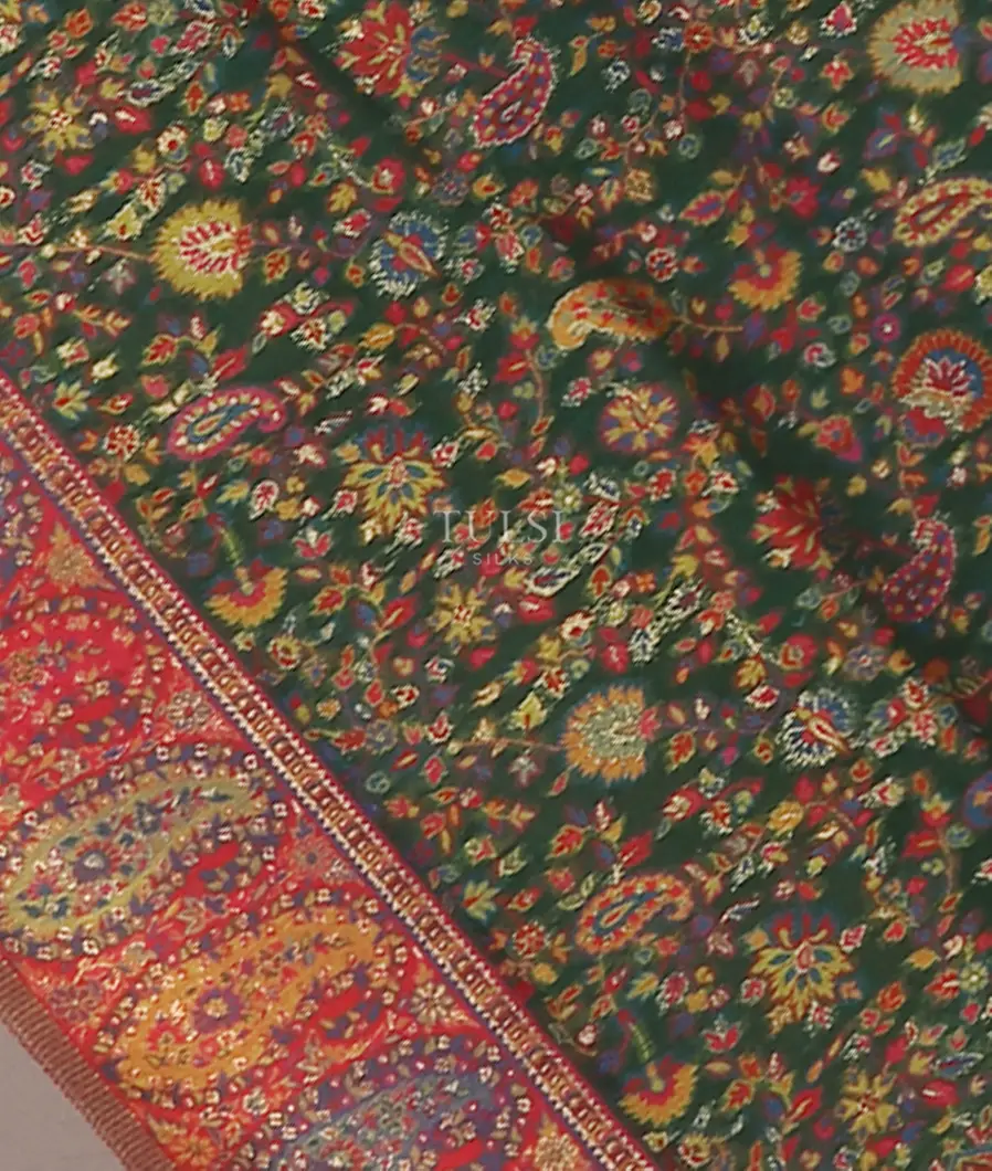 Green Kashmir Kani Silk Dupatta T556524-image