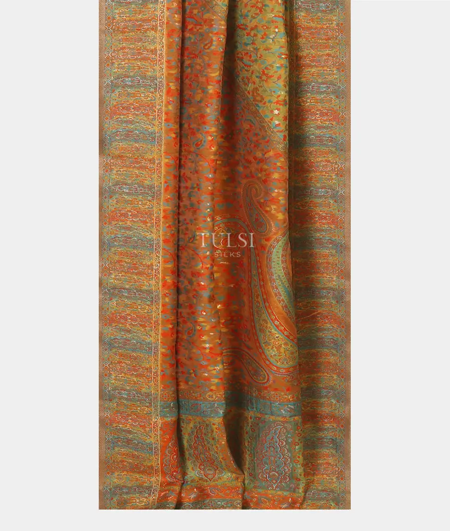 Yellow Kashmir Kani Silk Dupatta T5565422