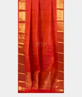 Orangish Pink Kanjivaram Silk Dupatta T5041332