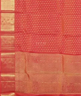 Pinkish Orange Kanjivaram Silk Dupatta T4593113