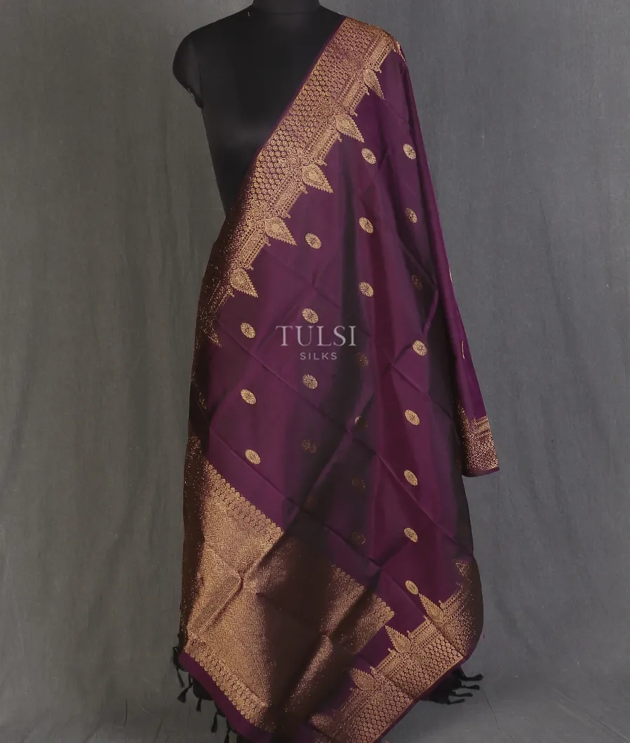 Purple Kanjivaram Silk Dupatta T4902722