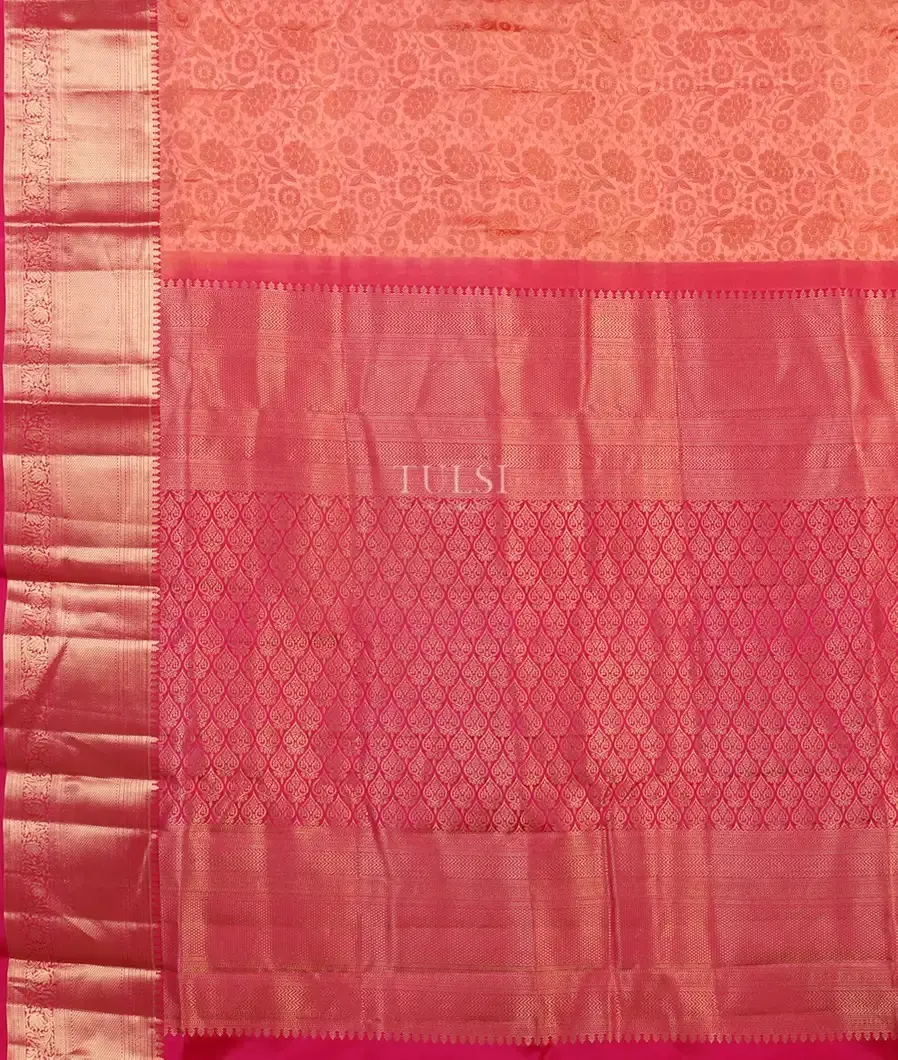 Peach Soft Silk Saree T5412514