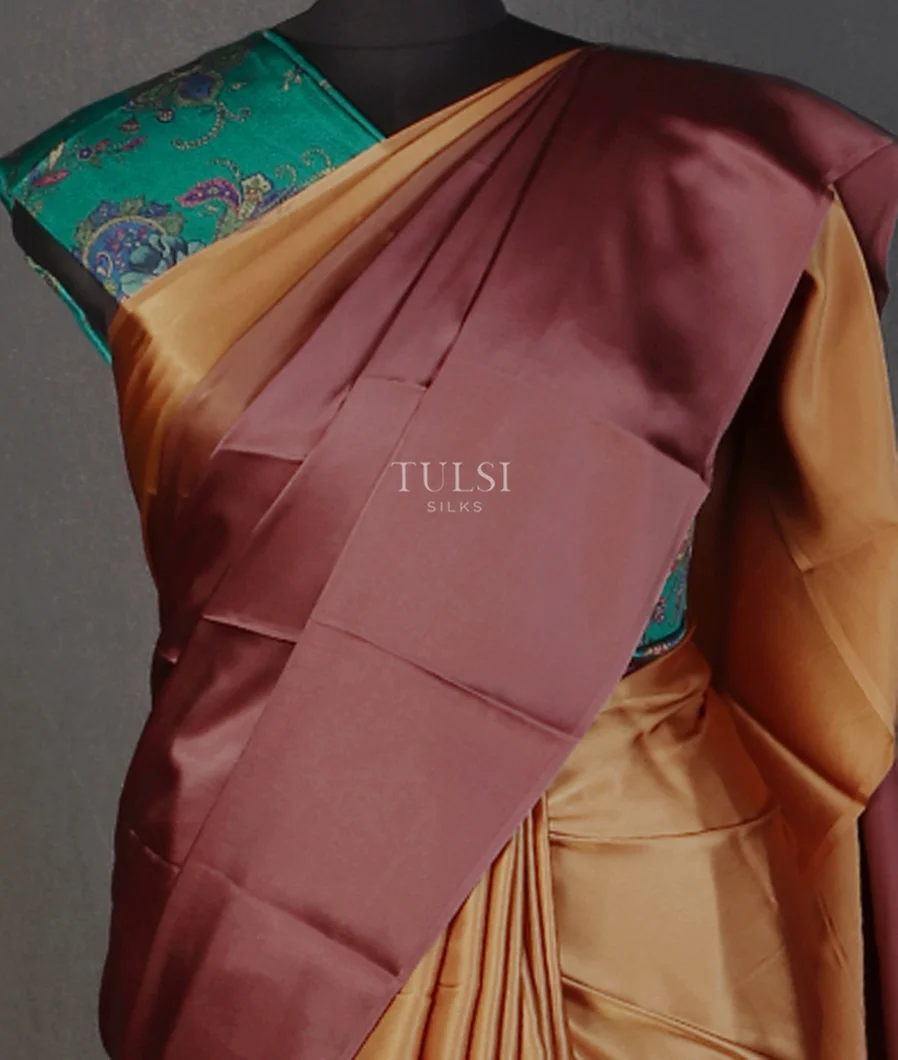 Brown Satin Crepe Silk Saree T558482-image