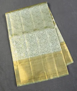 Light Pista Green Tissue Kanjivaram Silk Saree T5553111