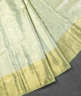 Light Pista Green Tissue Kanjivaram Silk Saree T5553112