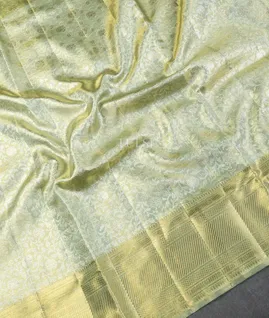 Light Pista Green Tissue Kanjivaram Silk Saree T5553115