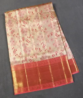 Light Pink Tissue Kanjivaram Silk Saree T5346861