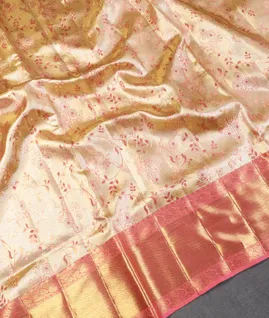 Light Pink Tissue Kanjivaram Silk Saree T5346865