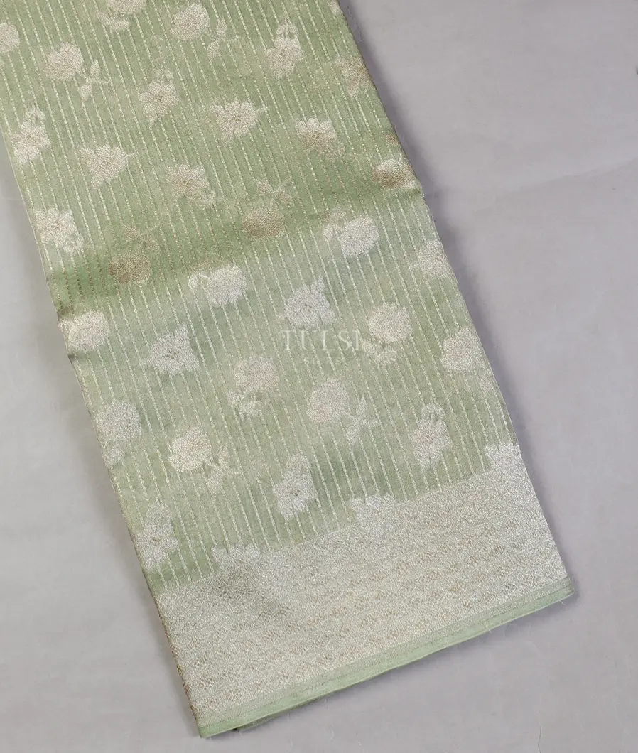 Green Banaras Tissue Organza Saree T554813-image