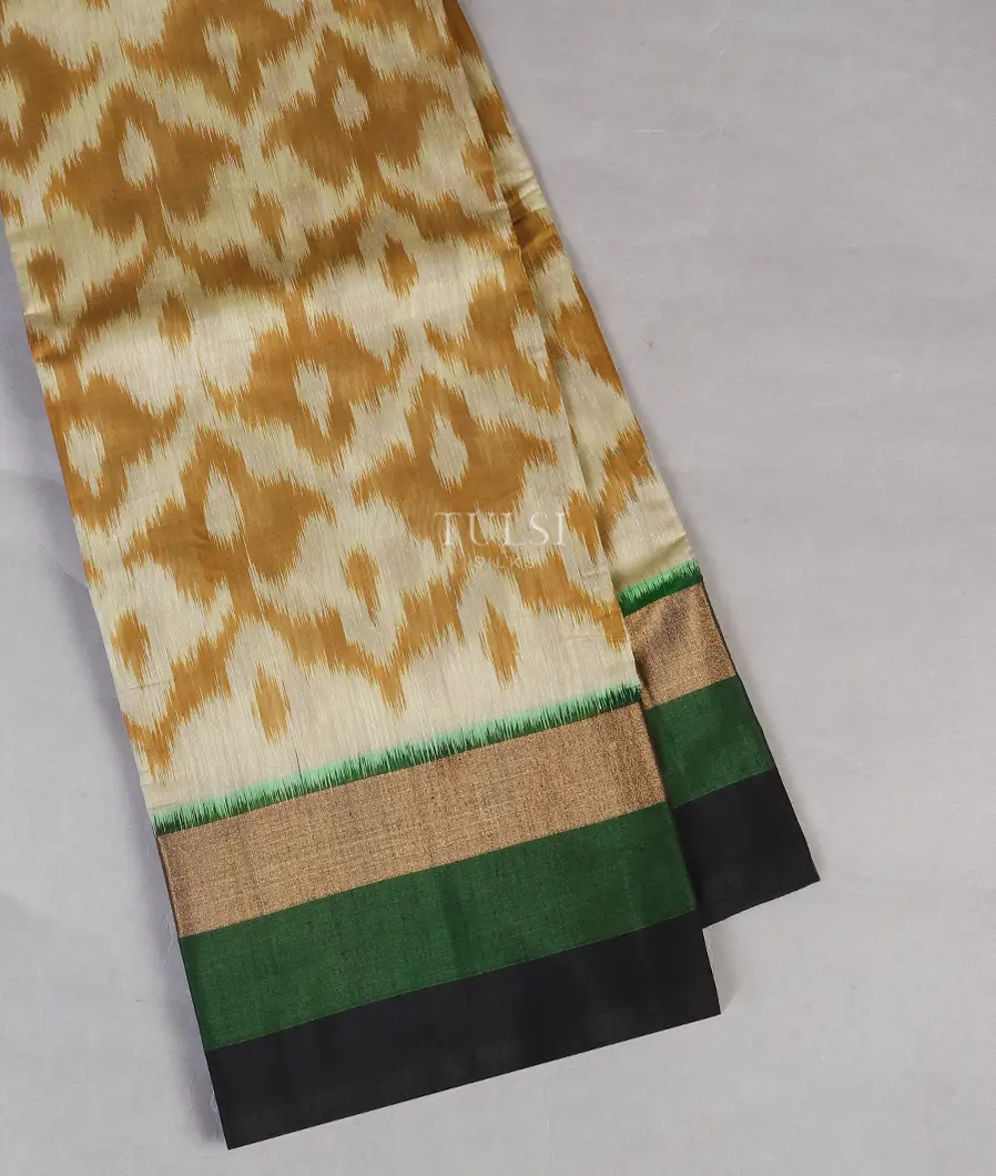 Beige Pochampalli Silk Cotton Saree T555598-image