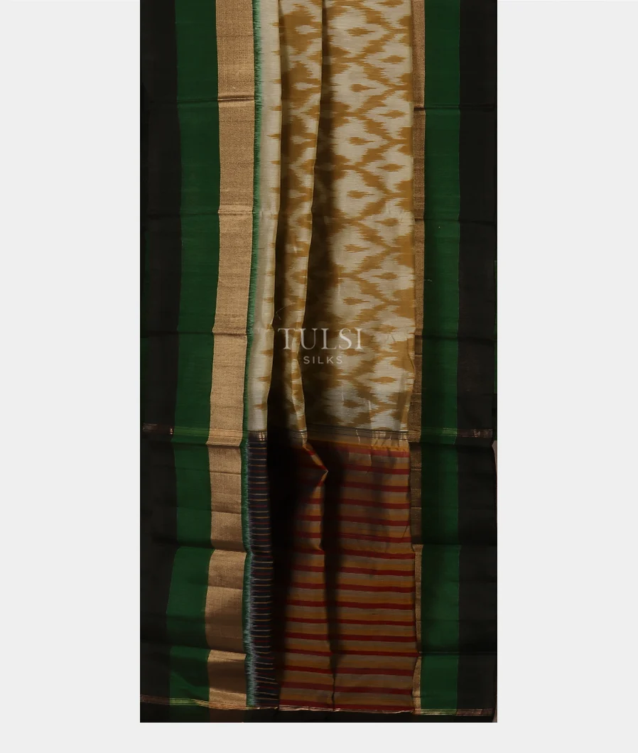 Beige Pochampalli Silk Cotton Saree T5555982