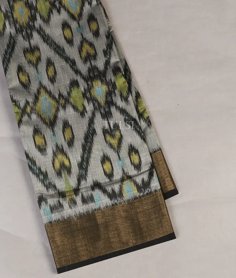 Grey Pochampalli Silk Cotton Saree T555533-image