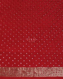 Red Bandhani Silk Saree T5600283