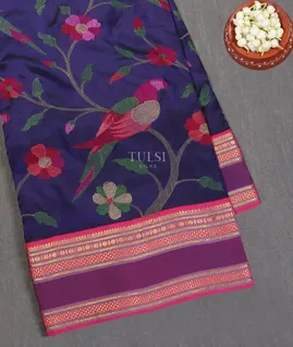 Blue Soft Silk Embroidery Saree T5489911