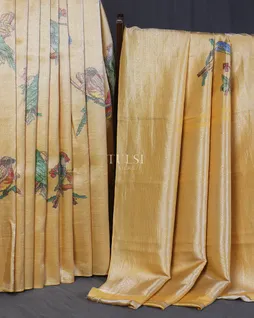 Yellow Printed Kanjivaram Silk Saree T5600005