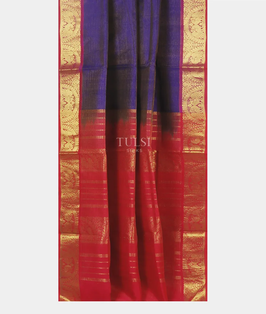 Blue Silk Cotton Saree T5564472