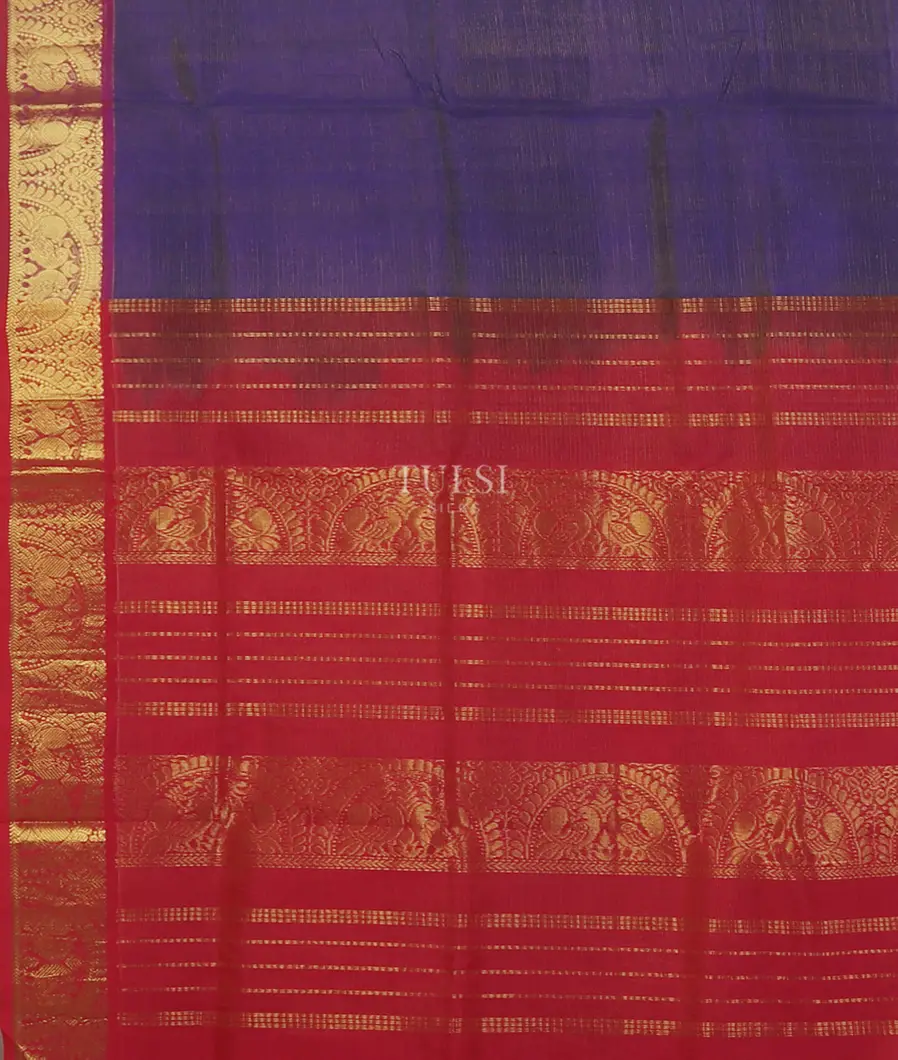 Blue Silk Cotton Saree T5564474