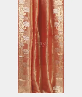 Red Woven Tissue Organza Saree T5530082