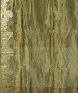 Green Woven Tissue Organza Saree T5530125