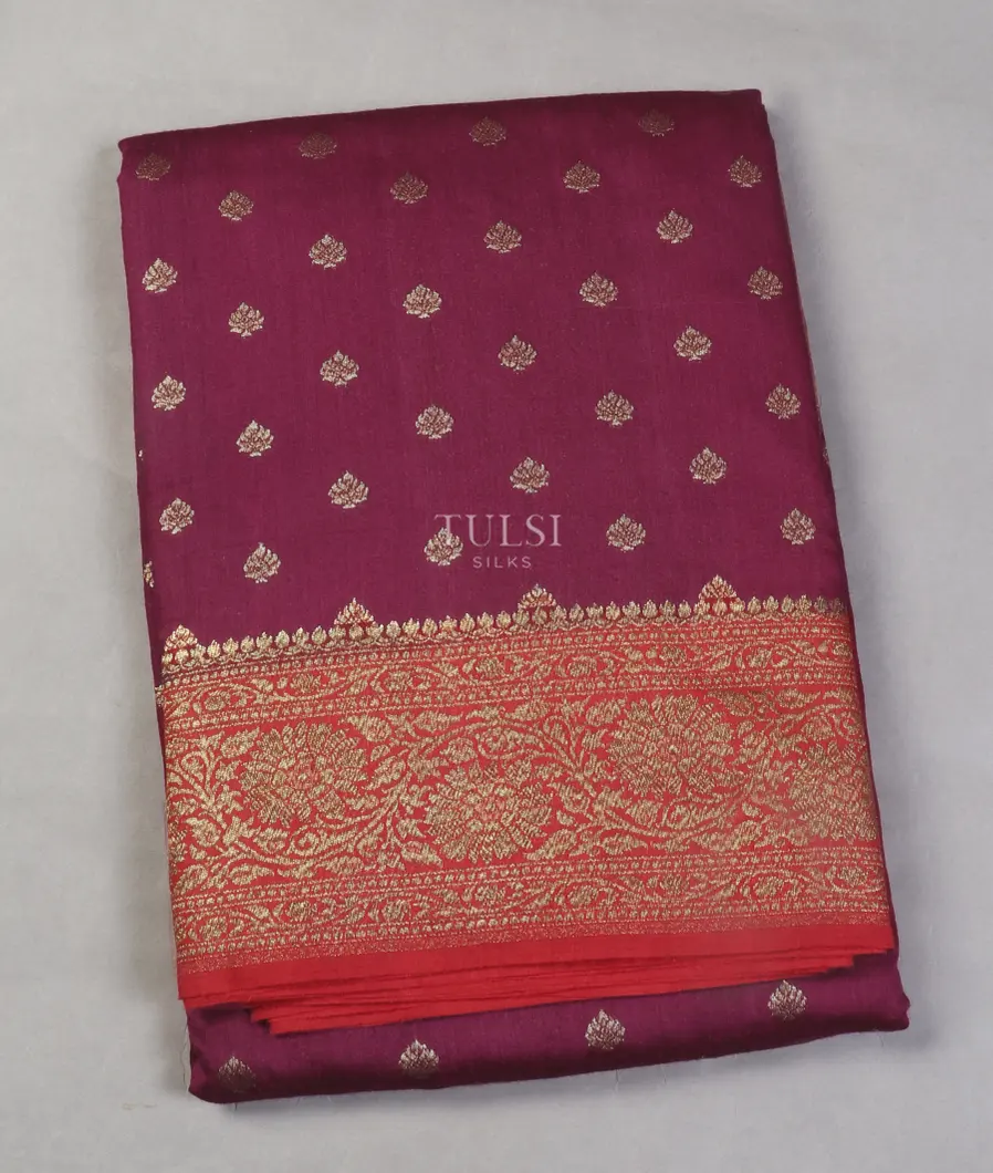 Purple Banaras Tussar Saree T525840-image