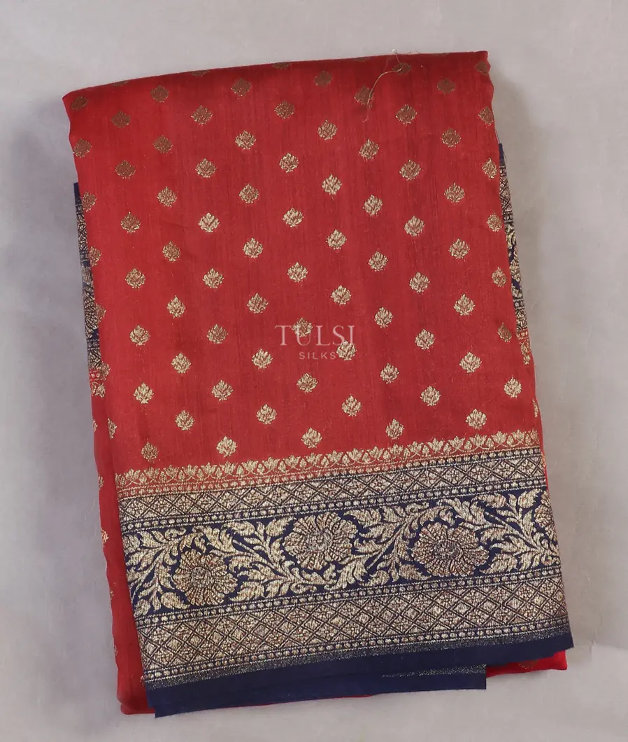 Red Banaras Tussar Saree T555893-image