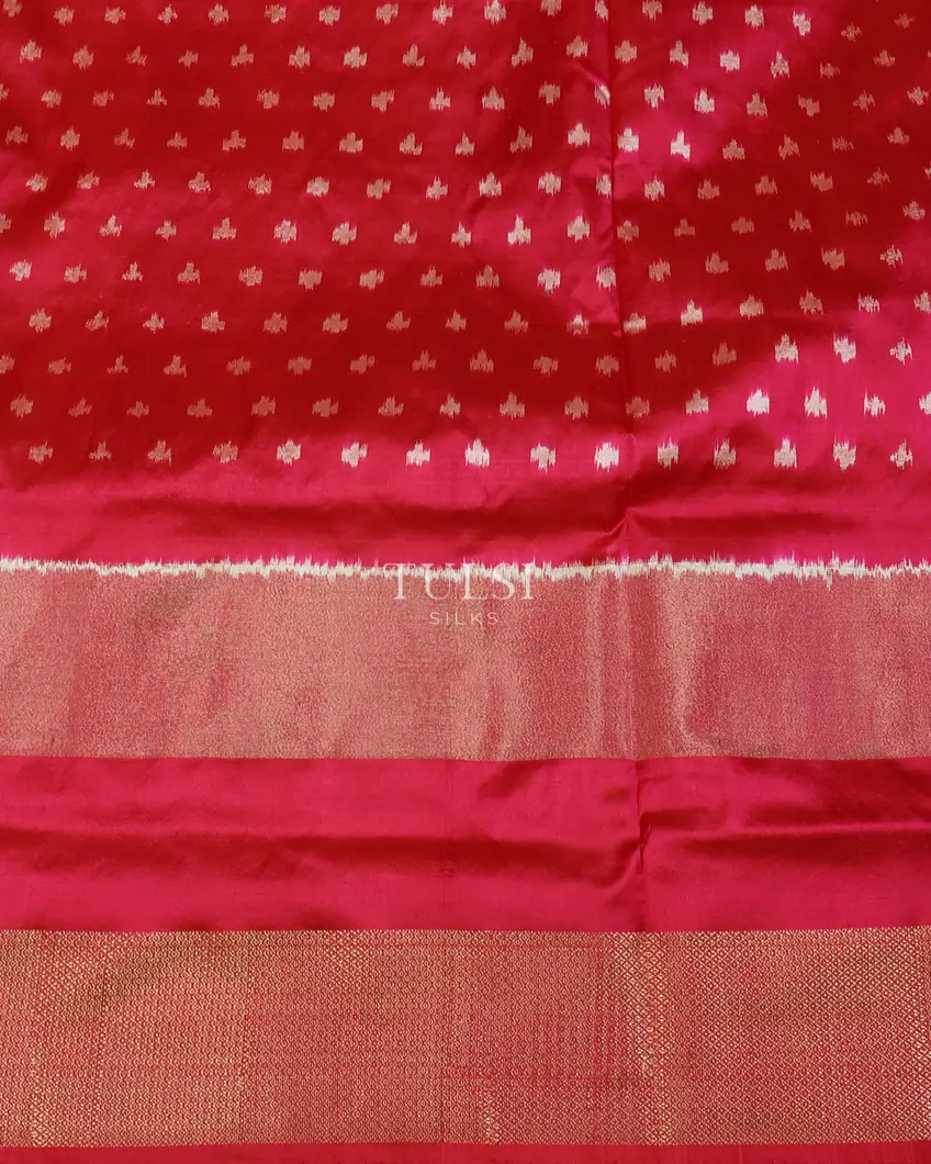 Bluish Grey Ikat Silk Saree T5452193