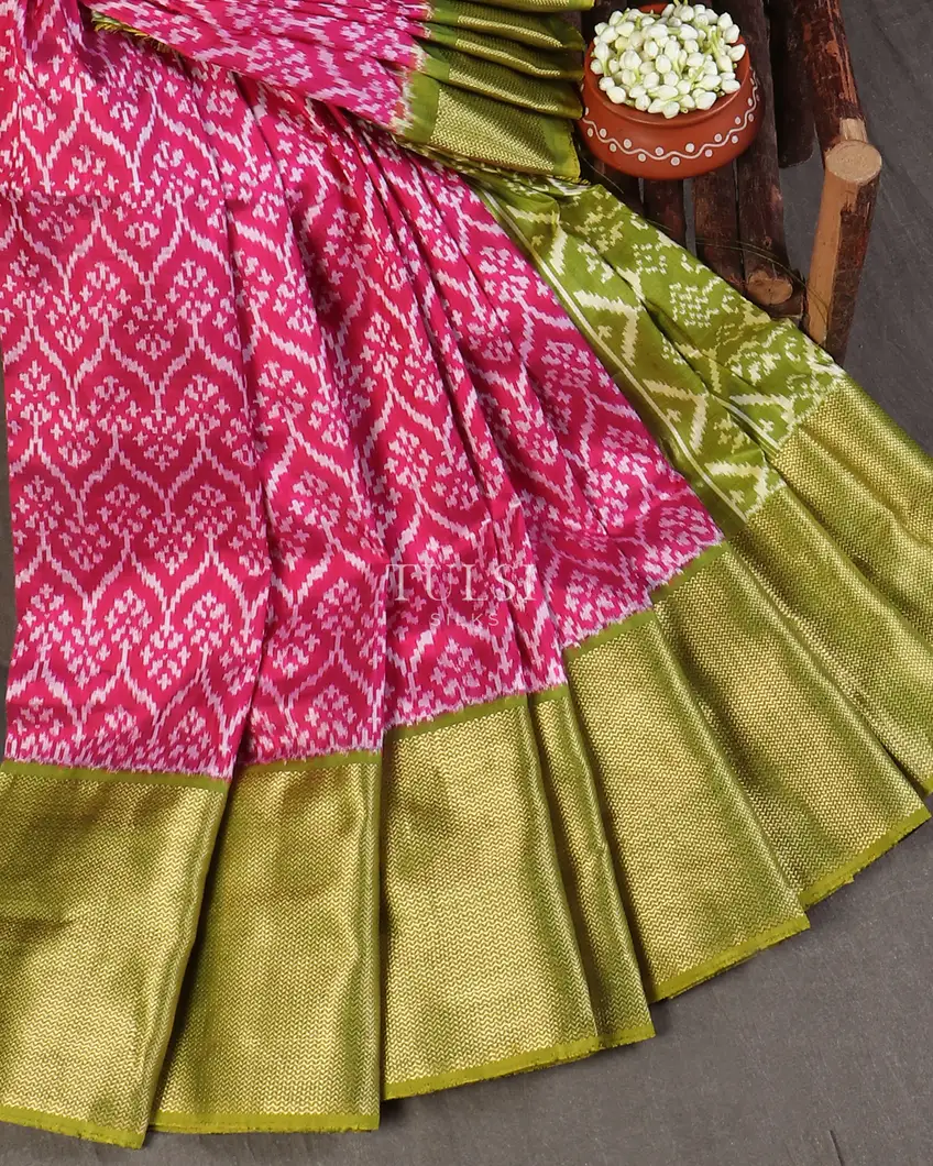 Purple Ikat Silk Saree T5452392