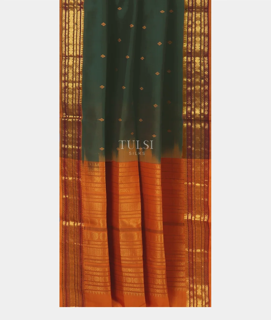 Green Silk Cotton Saree T5417892