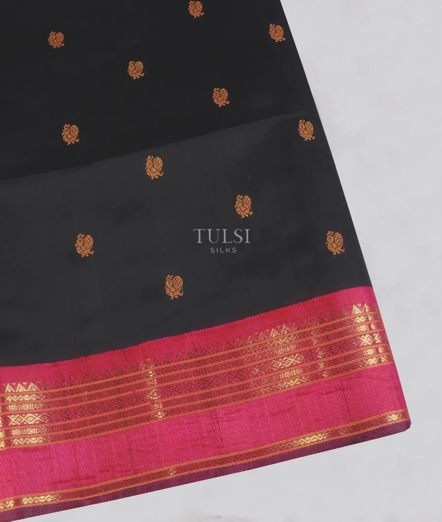 Black Silk Cotton Saree T560502-image