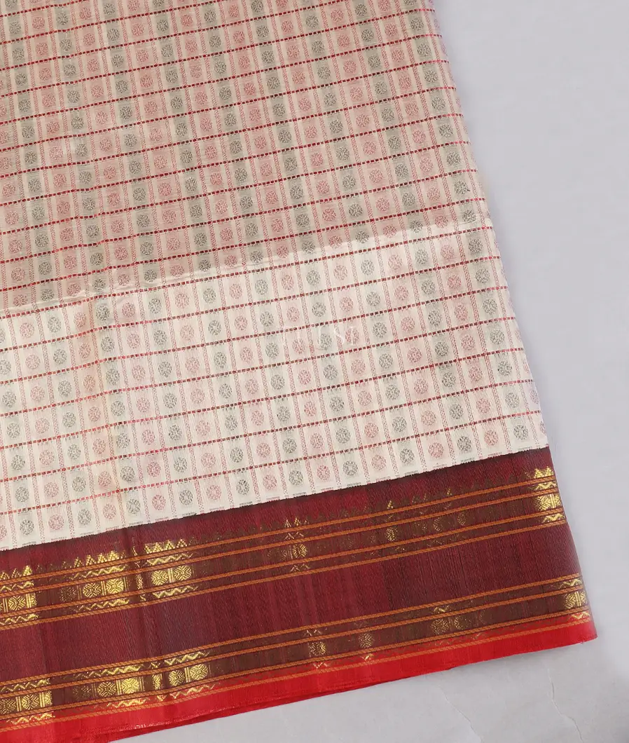 Off - White Silk Cotton Saree T560460-image