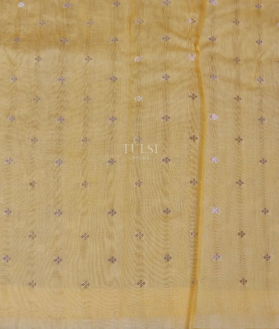 Yellow Kora Organza Embroidery Saree T5613103