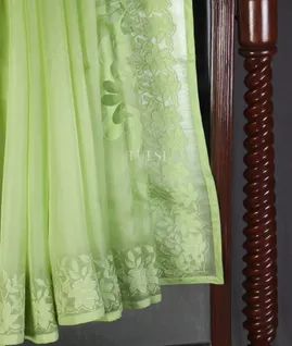 Green Kora Organza Embroidery Saree T5613064