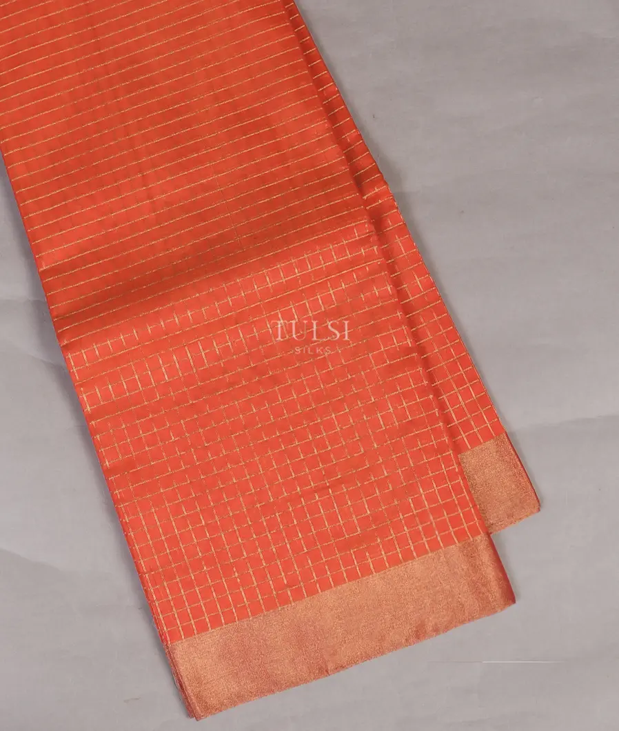 Orange Silk Cotton Saree T540938-image