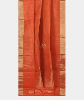 Orange Silk Cotton Saree T5409382