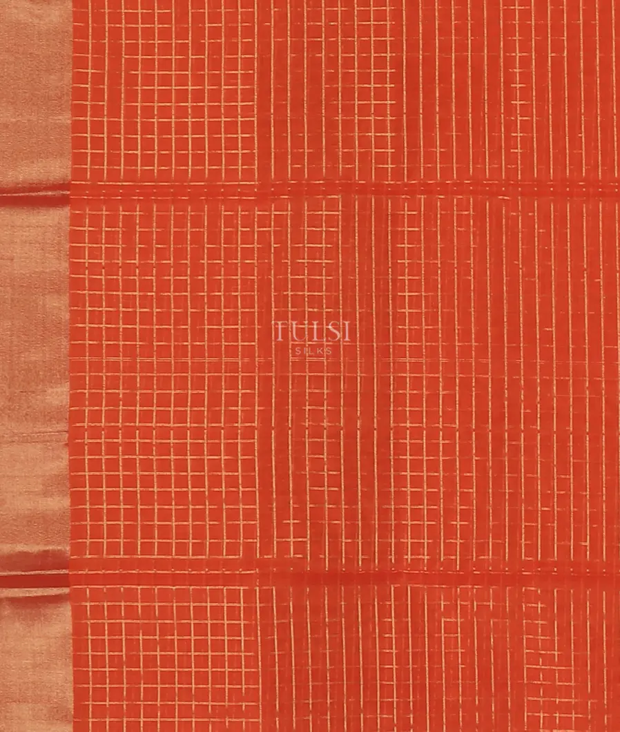 Orange Silk Cotton Saree T5409383