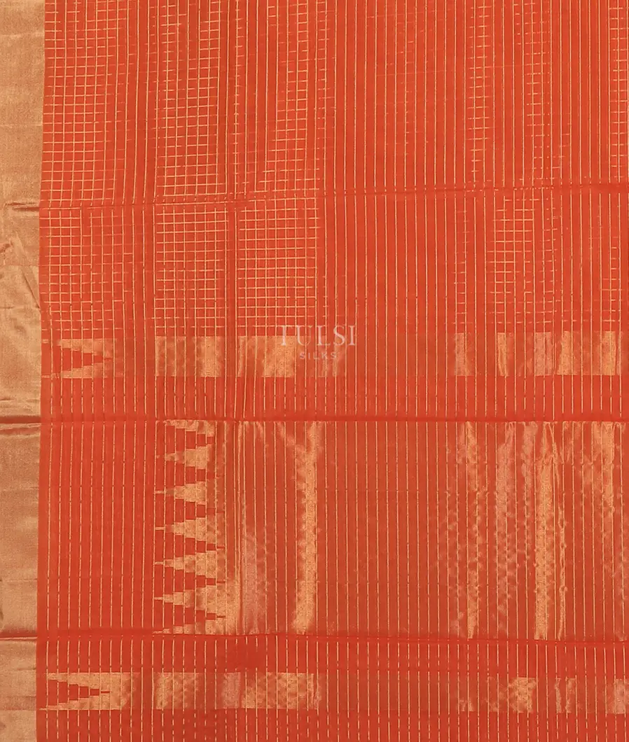 Orange Silk Cotton Saree T5409384
