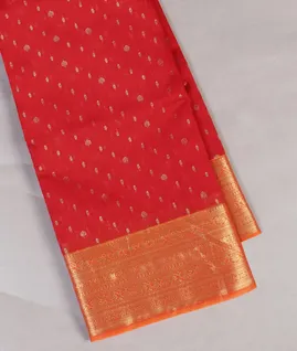 Red Silk Cotton Saree T5409021