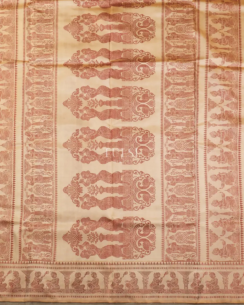 Beige Baluchari Silk Saree T5130875
