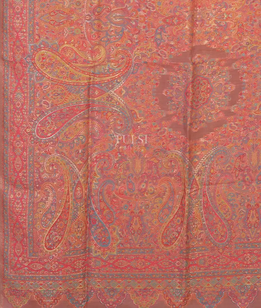 Light Pink Kashmir Kani Silk Dupatta T5565513
