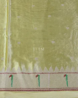 Green Kora Tissue Organza Embroidery Saree T5614243