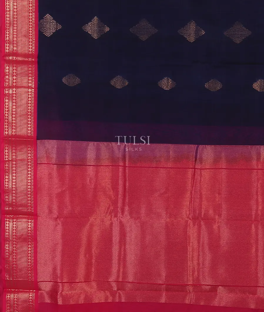 Blue Silk Cotton Saree T5593194