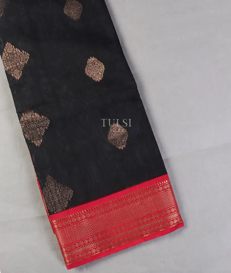 Black Silk Cotton Saree T559320-image