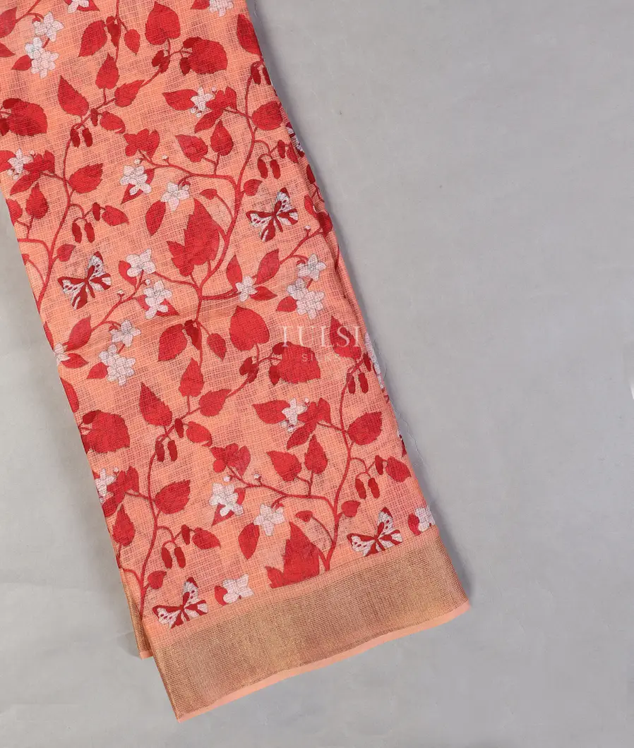 Peach Kota Cotton Saree T557287-image